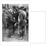King George V and Queen Mary with a shipwright, Birkenhead, First World War by Anonymous