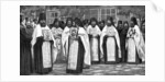 Monks of the Greek church carrying volumes of the Liturgy, Greece by Anonymous