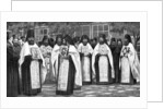 Monks of the Greek church carrying volumes of the Liturgy, Greece by Anonymous