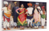 Nautch dancing girls with accompanying musicians, India by SR Norton