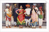 Nautch dancing girls with accompanying musicians, India by SR Norton
