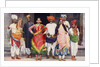 Nautch dancing girls with accompanying musicians, India by SR Norton