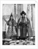 Lamist priests of Sikkim wearing robes, Talung monastery, India by John Claude White