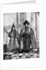 Lamist priests of Sikkim wearing robes, Talung monastery, India by John Claude White