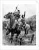 Uhlans checked by barbed wire near Liege, Belgium, First World War by Anonymous