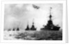 Dreadnoughts and hydroplane, British Grand Fleet, North Sea, First World War by Anonymous