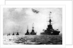 Dreadnoughts and hydroplane, British Grand Fleet, North Sea, First World War by Anonymous