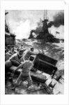 British sailors throwing overboard luxuries, North Sea, First World War by Anonymous