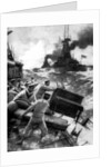 British sailors throwing overboard luxuries, North Sea, First World War by Anonymous