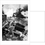 British sailors throwing overboard luxuries, North Sea, First World War by Anonymous