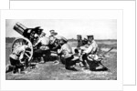Russian Howitzer at practice fire, First World War by Anonymous