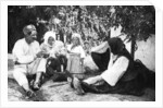 Serbian family telling the story of routing the Austrians from Bosnia, First World War by Anonymous