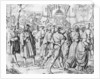 People at the entrance to a city by Anonymous