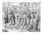People at the entrance to a city by Anonymous