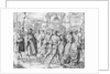 People at the entrance to a city by Anonymous