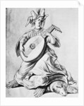 A woman playing a stringed instrument by Anonymous