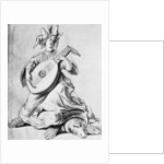 A woman playing a stringed instrument by Anonymous