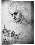 Study for the head of St James and an architectural drawing by Leonardo Da Vinci