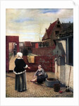 A Woman and her Maid in a Courtyard by Pieter de Hooch