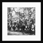 Punjabi horsemen outside the railway station at Delhi, India by H Hands & Son