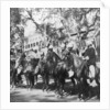 Punjabi horsemen outside the railway station at Delhi, India by H Hands & Son