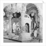 Interior of the temple of Babulnath, Bombay, India by BW Kilburn