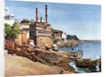 The river Ganges and the Burning Ghats at Benares (Varanasi), India by Anonymous