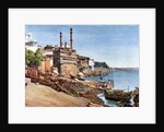 The river Ganges and the Burning Ghats at Benares (Varanasi), India by Anonymous