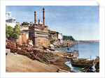 The river Ganges and the Burning Ghats at Benares (Varanasi), India by Anonymous