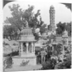 Tower of Victory amd royal cenotaphs, Chittaurgarh, India by Underwood & Underwood