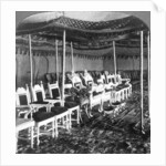 The golden canopy in the Durbar tent of the Maharaja of Kashmir, Delhi, India by Underwood & Underwood