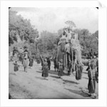 Lord and Lady Harding riding an elephant, India by HD Girdwood