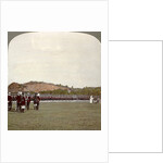 Receiving the colours inside the square, India by Underwood & Underwood