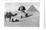 Praying before a sphinx, Cairo, Egypt by Anonymous