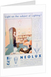 Advert for Neolux light fittings by Anonymous
