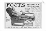 Advert for Foot's 'Burlington' adjustable rest-chair by Anonymous