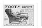 Advert for Foot's 'Burlington' adjustable rest-chair by Anonymous