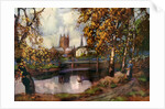 Hereford Cathedral, from the river walk, Herefordshire by Louis Burleigh Bruhl