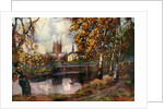 Hereford Cathedral, from the river walk, Herefordshire by Louis Burleigh Bruhl
