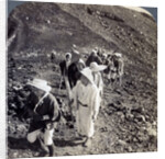 Pilgrims at the end of their ascent of Mount Fuji (Fujiyama), Japan by Underwood & Underwood
