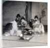 Geishas at dinner, Tokyo, Japan by Underwood & Underwood