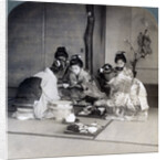 Geishas at dinner, Tokyo, Japan by Underwood & Underwood