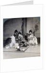 Geishas at dinner, Tokyo, Japan by Underwood & Underwood