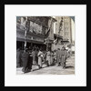 Watching a free show on Theatre Street, looking north to Asakusa Tower, Tokyo, Japan by Underwood & Underwood