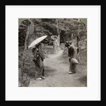 Women in the Kinkaku-ji Temple garden, Kyoto, Japan by Underwood & Underwood