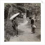 Women in the Kinkaku-ji Temple garden, Kyoto, Japan by Underwood & Underwood