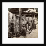 Workmen watching kilns full of Awata porcelain, Kinkosan works, Kyoto, Japan by Underwood & Underwood