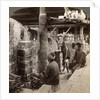 Workmen watching kilns full of Awata porcelain, Kinkosan works, Kyoto, Japan by Underwood & Underwood
