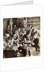 Expert workmen creating designs in cloisonne, Kyoto, Japan by Underwood & Underwood