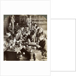 Expert workmen creating designs in cloisonne, Kyoto, Japan by Underwood & Underwood